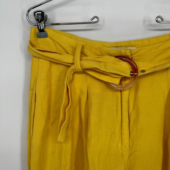 Ashley Park x RTR Linen Blend Wide Leg pants yellow - 8 - Picture 4 of 11